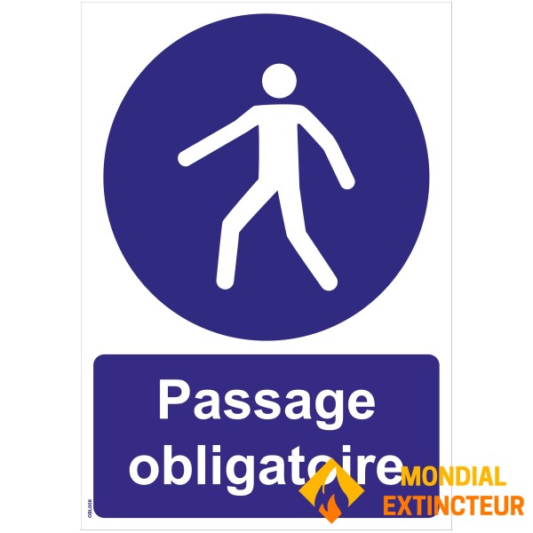 Panneaux "Passage obligatoire" - PVC A5