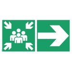 Pictogrammes point de rassemblement "flèche droite" - PVC 500x250 mm