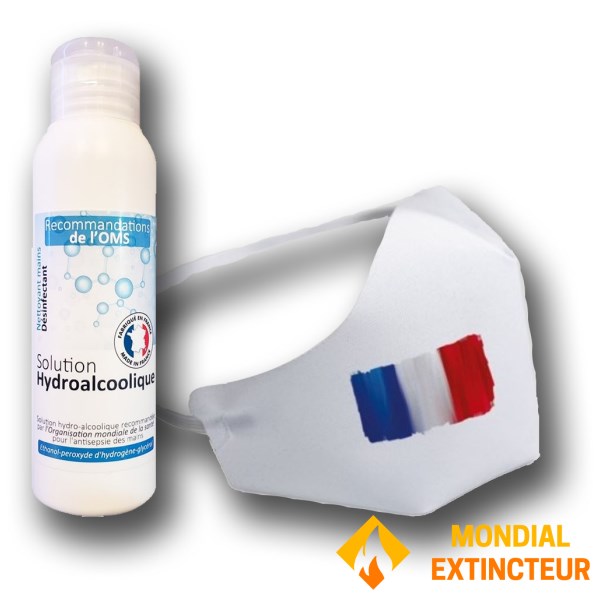 Protection individuelle Solution hydroalcoolique et masque