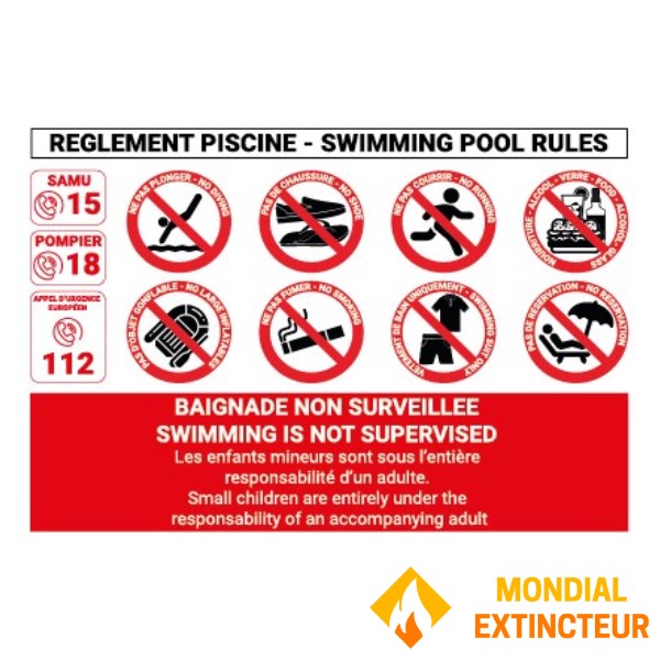 Règlement de Piscine – Format A4
