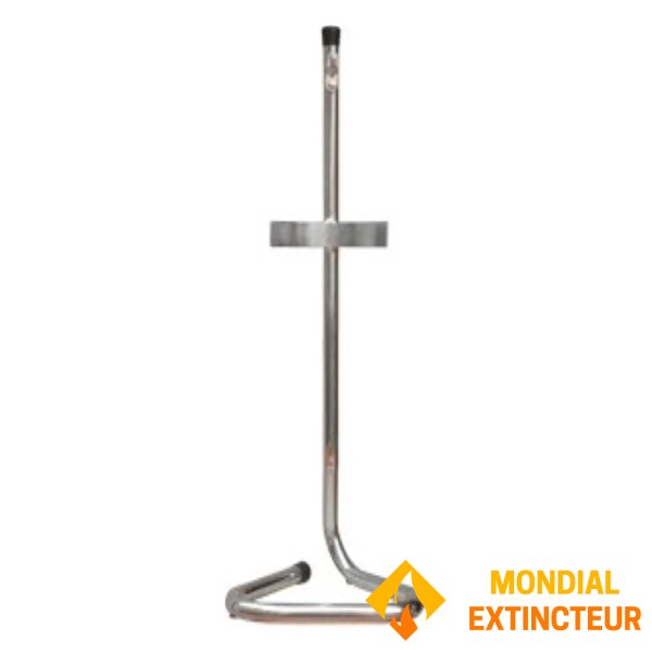 Support Sol Chromé Pour Extincteur