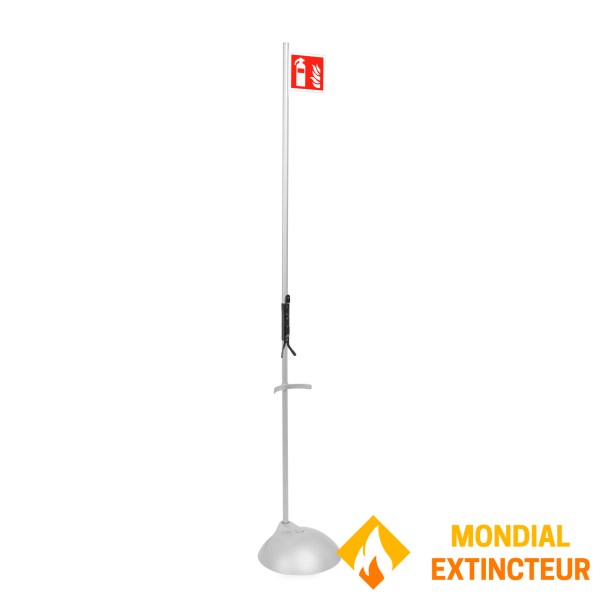 Support sol plastique pour extincteur avec drapeau