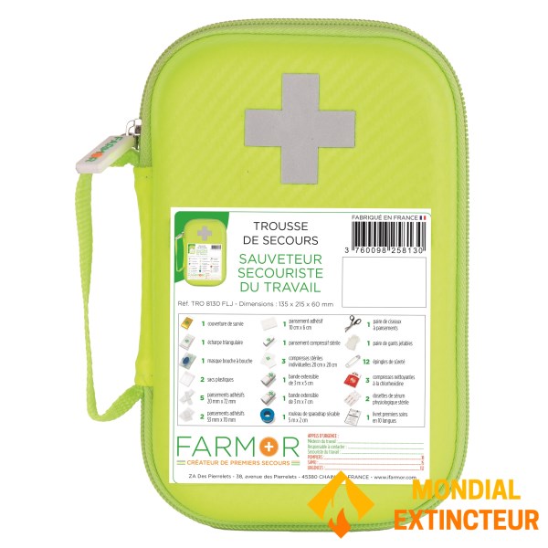 Trousse de secours S.S.T - Jaune fluo