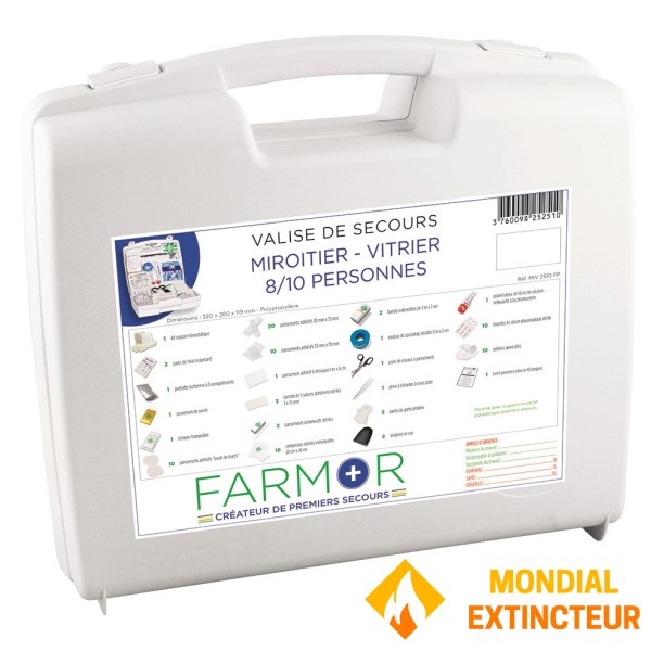 Valise de secours "Miroitier/Vitrier" 8/10 personnes