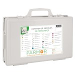 20 személyes elsősegélydoboz fogantyúval és fali tartóval