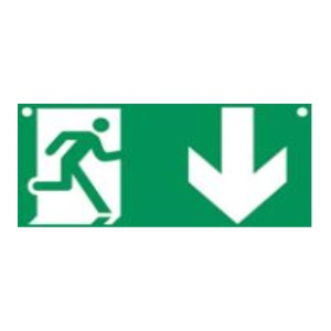 Nagyméretű merev PVC panel "PICTO FLÈCHE BAS" - 600 X 300 mm