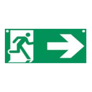 Nagyméretű merev PVC panel "PICTO RIGHT EXIT" - 600 X 300 mm