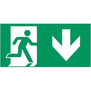 "PICTO FLÈCHE BAS" merev PVC panel - 300 X 150 mm