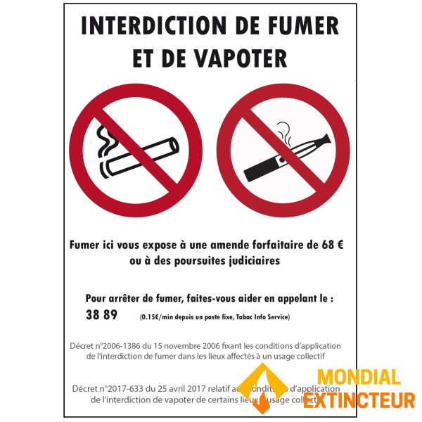 "Dilarang merokok dan" stiker "vaping" format A5