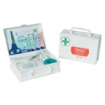 Coffret de secours 2/4 personnes avec poignée de transport, et support mural