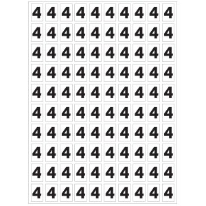 Lembar stiker angka "4" untuk memberi nomor pada alat pemadam Anda