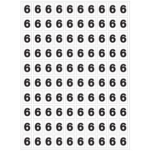 Lembar stiker angka "6" untuk memberi nomor pada alat pemadam Anda