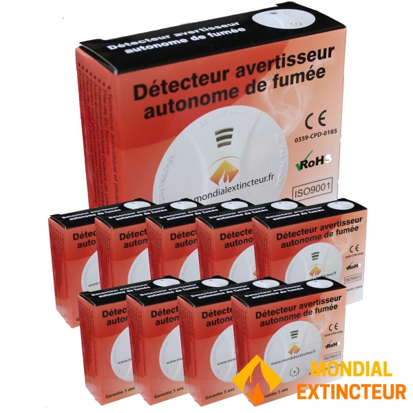 Paket 10 detektor EN 14604 - Garansi 2 tahun BATERAI LITHIUM