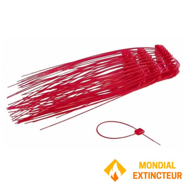 Paket 300 segel plastik merah, panjang 160 mm