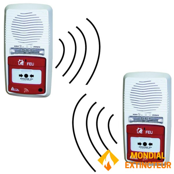 Paket 2 alarm radio T4 dengan sinyal suara dan cahaya serta repeater