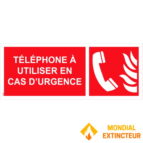 Tanda "telepon darurat" PVC - 200x80 mm