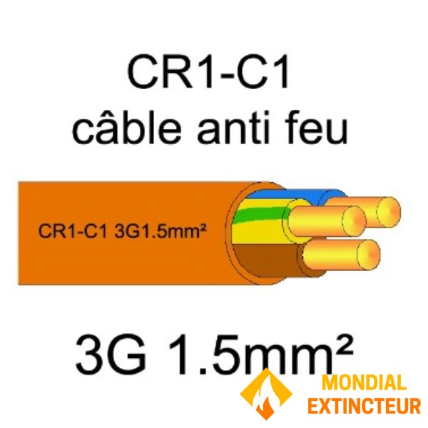 500 metri di cavo elettrico resistente al fuoco - 3G1,5mm2 - CR1-C1