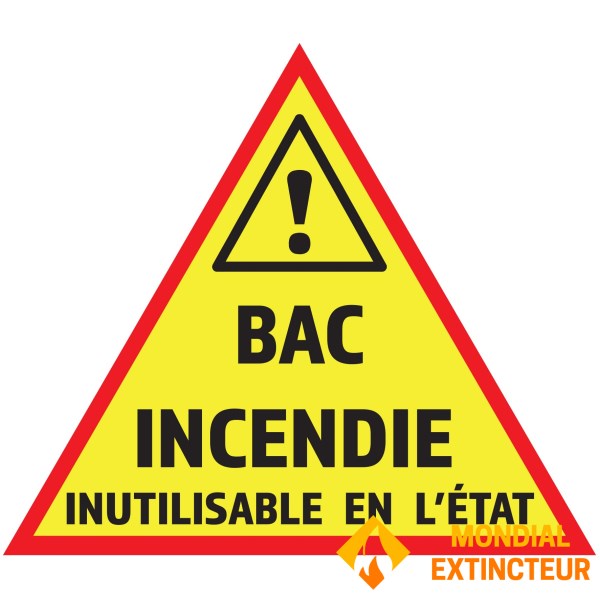 Adesivo "BAC INCENDIO INUTILIZZABILE" 14CM X 12,4 CM