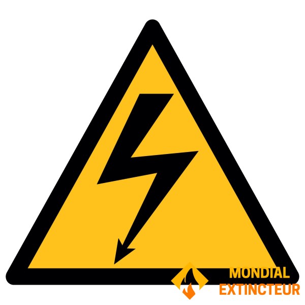 Adhésif DANGER ÉLECTRICITÉ triangle dimension 35 X 35 X 35  mm