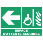 Area d'attesa sicura, freccia a sinistra - PVC A4