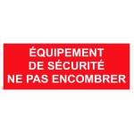 Cartello ""Non ostacolare" per attrezzature di sicurezza" in PVC - 200x80 mm