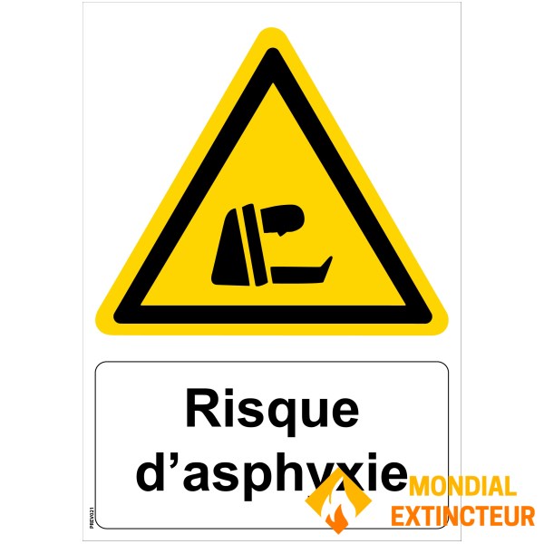 Cartello di "rischio di asfissia" - PVC A5
