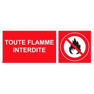 Cartello in PVC "No Flames Allowed" - 200x80 mm