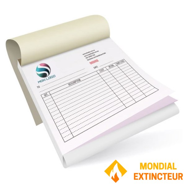 Confezione da 20 fatture personalizzate - Libretto a colori autocopiante