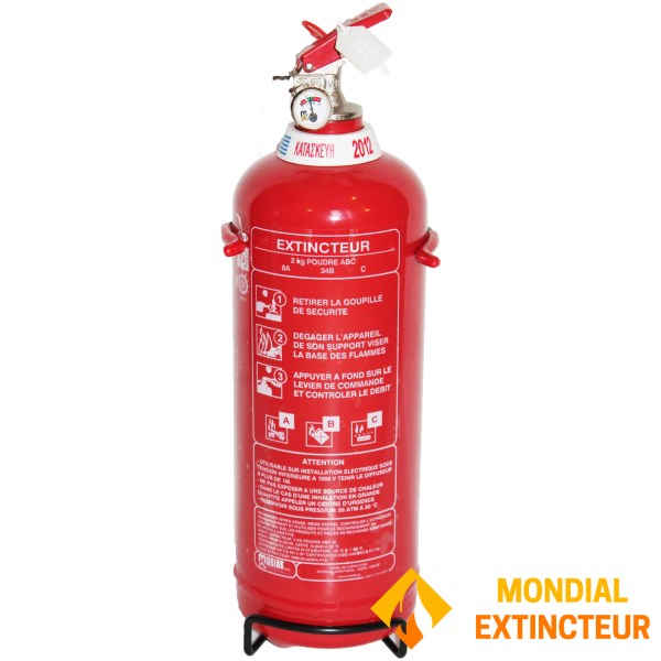 Extincteur 2 Litres ABF marque Mobiak - Norme CE