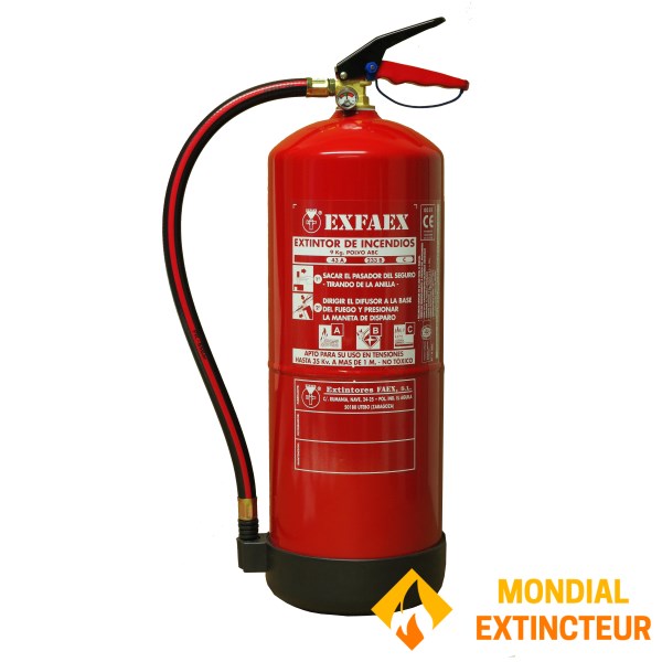 Estintore a polvere secca ABC da 9 kg - standard CE-EN3