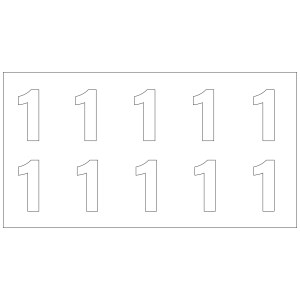 Foglio di 10 numeri per idranti - Numero 1