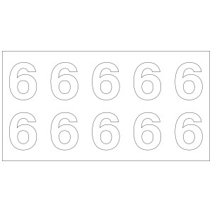 Foglio di 10 numeri per idranti - Numero 6