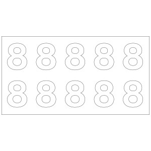 Foglio di 10 numeri per idranti - Numero 8