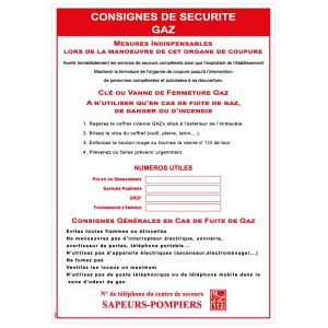 Istruzioni per la sicurezza del gas - formato A4