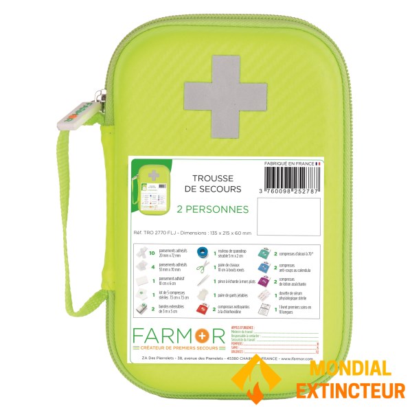 Kit di pronto soccorso giallo fluorescente - EVA 2 persone