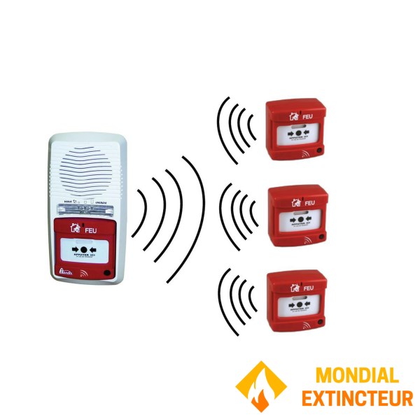 Pacco d'allarme radio T4 con 3 trigger manuali - Con ripetitore