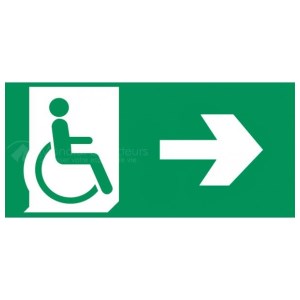 Pannello di evacuazione PMR diritto - PVC - L.200 x H.100 mm