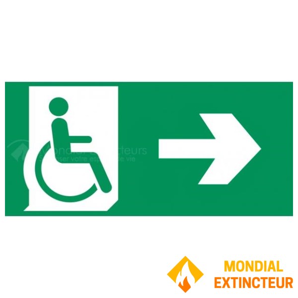 Pannello di evacuazione PMR diritto - PVC - L.200 x H.100 mm