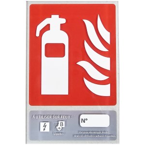 Pannello estintore CO2 in plexiglass - 10 x 15 cm - Classe B