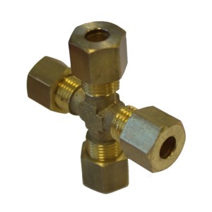Raccordo "a croce" Ø 6 mm con olive imperdibili