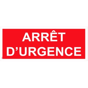 Segnale di arresto di emergenza in PVC - 200x80 mm