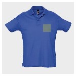 5 polos personnalisés bleus - Taille XXL - Flocage cœur