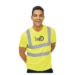 オレンジ色の高視認性Tシャツ5枚 - Lサイズ - ハートと背中