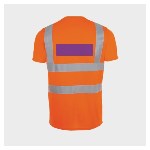 オレンジ色の高視認性Tシャツ5枚 - Mサイズ - ハートと背中