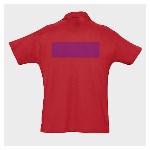 5 polos personnalisés rouges - Taille S - Cœur et dos