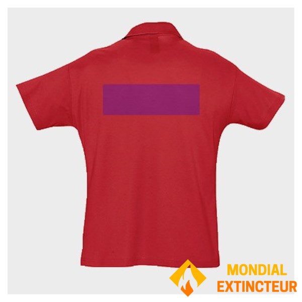 5 polos personnalisés rouges - Taille S - Cœur et dos