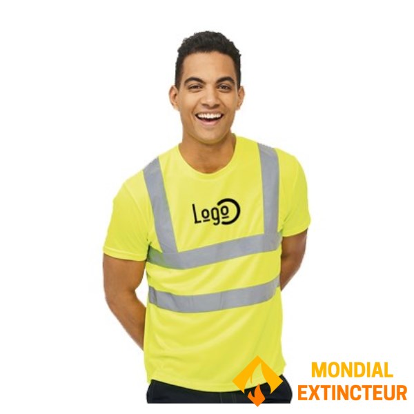 5 Tee Shirts haute visibilité oranges - Taille XL - Cœur et dos