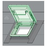 투명 돔이 있는 평평한 지붕 창