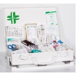 손잡이와 벽걸이 브래킷이 있는 20인용 구급 상자