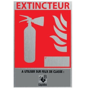 알루미늄 CO2 소화기 패널 - 10 x 15cm - 클래스 B